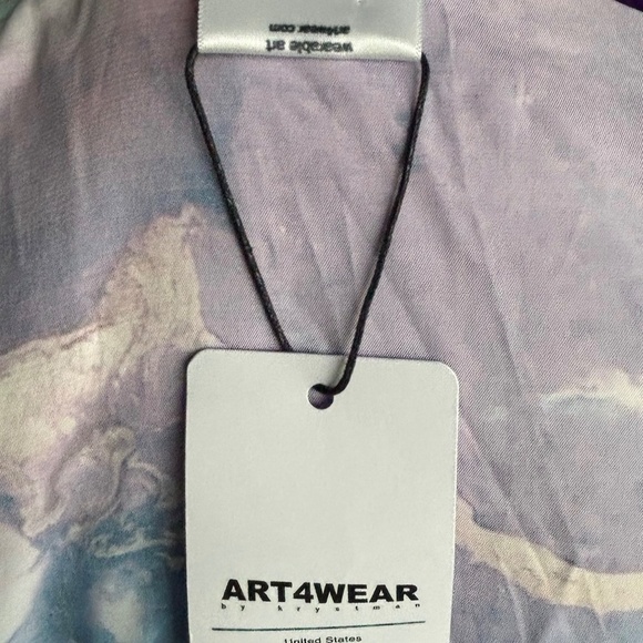 NWT Wearable Art -Silky Satin Jacket - Blue and purple marble - S - Picture 4 of 5